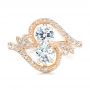 18k Rose Gold 18k Rose Gold Custom Diamond Arts And Crafts Style Fashion Ring - Top View -  102478 - Thumbnail