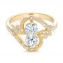 14k Yellow Gold Custom Diamond Arts And Crafts Style Fashion Ring - Flat View -  102478 - Thumbnail