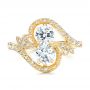 18k Yellow Gold 18k Yellow Gold Custom Diamond Arts And Crafts Style Fashion Ring - Top View -  102478 - Thumbnail