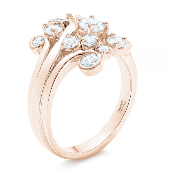 18k Rose Gold 18k Rose Gold Custom Diamond Fashion Ring - Three-Quarter View -  102975