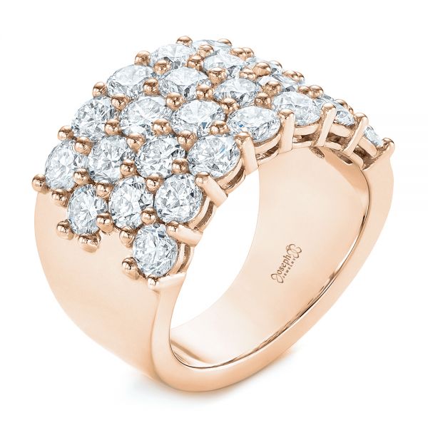 14k Rose Gold 14k Rose Gold Custom Diamond Fashion Ring - Three-Quarter View -  104060