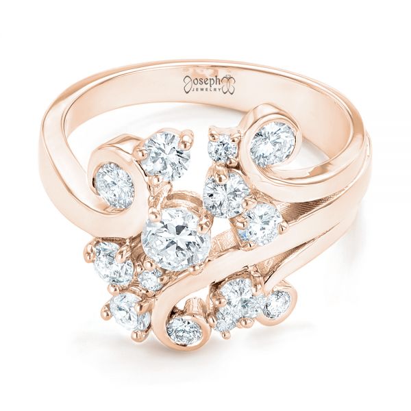 14k Rose Gold 14k Rose Gold Custom Diamond Fashion Ring - Flat View -  102975