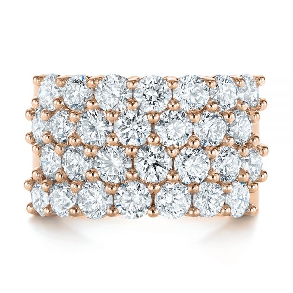 14k Rose Gold 14k Rose Gold Custom Diamond Fashion Ring - Top View -  104060