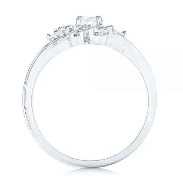 14k White Gold Custom Diamond Fashion Ring - Front View -  102975