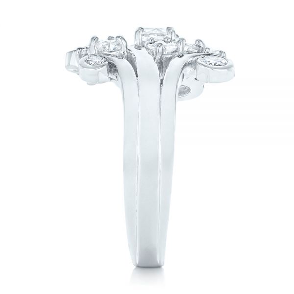 14k White Gold Custom Diamond Fashion Ring - Side View -  102975