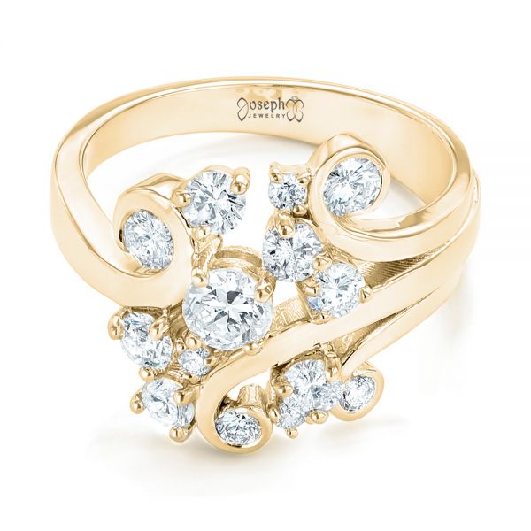 18k Yellow Gold 18k Yellow Gold Custom Diamond Fashion Ring - Flat View -  102975