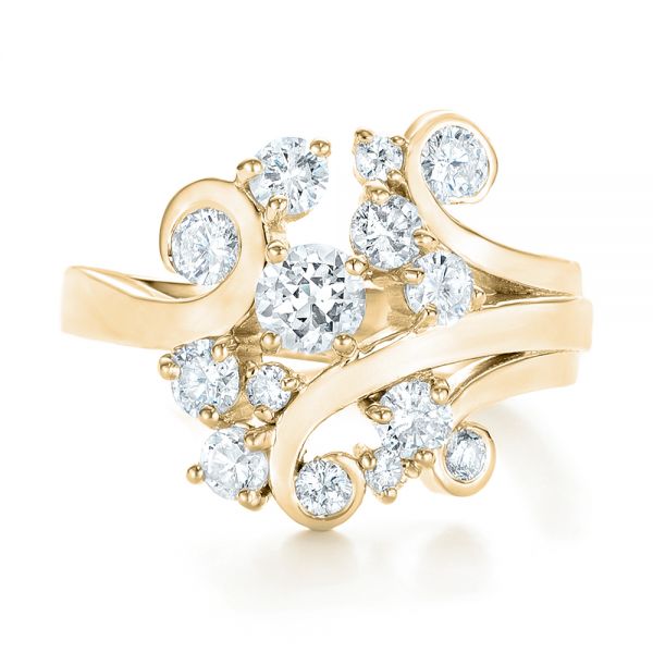 14k Yellow Gold 14k Yellow Gold Custom Diamond Fashion Ring - Top View -  102975