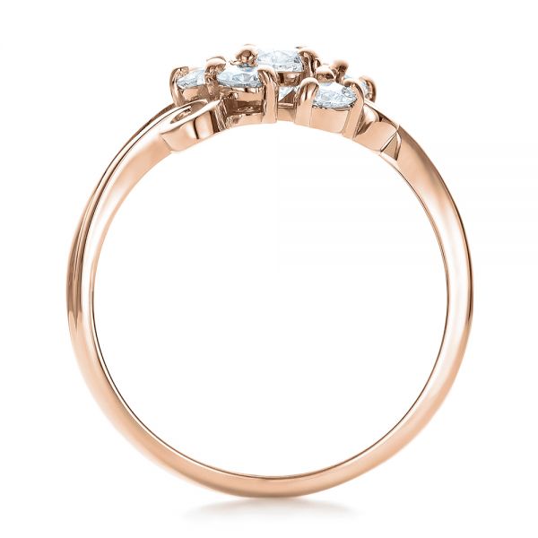 18k Rose Gold 18k Rose Gold Custom Diamond Ring - Front View -  100841