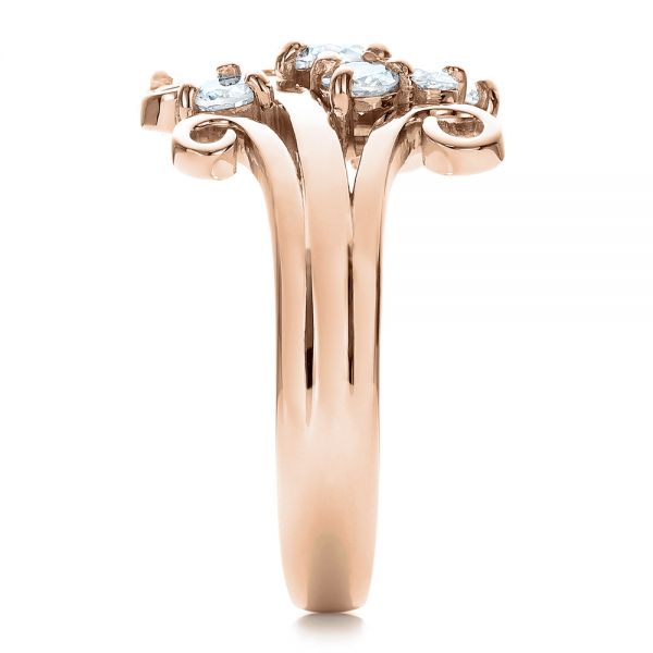 18k Rose Gold 18k Rose Gold Custom Diamond Ring - Side View -  100841