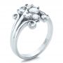 14k White Gold Custom Diamond Ring - Three-Quarter View -  100841 - Thumbnail