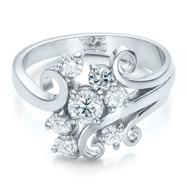  Platinum Platinum Custom Diamond Ring - Flat View -  100841