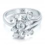14k White Gold Custom Diamond Ring - Flat View -  100841 - Thumbnail