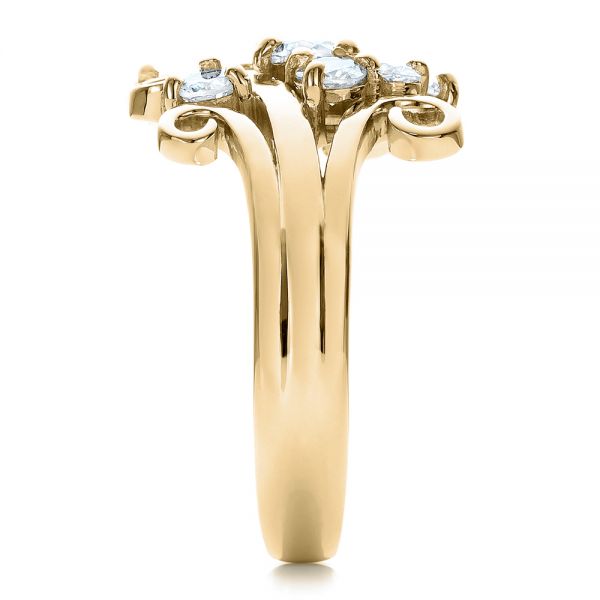 18k Yellow Gold 18k Yellow Gold Custom Diamond Ring - Side View - 100841