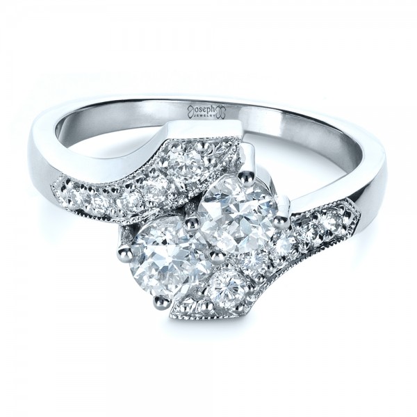 Custom Diamond Ring - Flat View -  1421