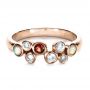 14k Rose Gold 14k Rose Gold Custom Diamond And Opal Ring - Flat View -  1157 - Thumbnail