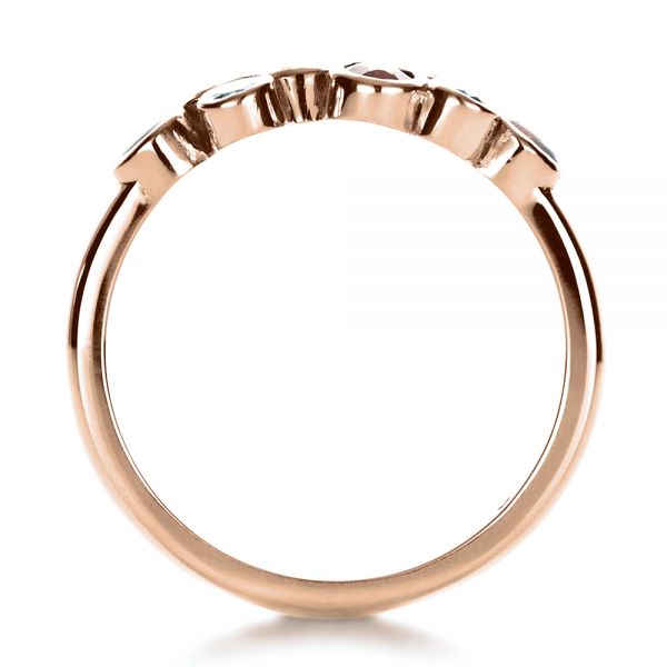 18k Rose Gold 18k Rose Gold Custom Diamond And Opal Ring - Front View - 1157