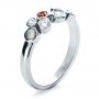 Platinum Custom Diamond And Opal Ring - Three-Quarter View -  1157 - Thumbnail