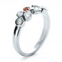 14k White Gold 14k White Gold Custom Diamond And Opal Ring - Three-Quarter View -  1157 - Thumbnail