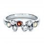  Platinum Custom Diamond And Opal Ring - Flat View -  1157 - Thumbnail