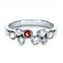 14k White Gold 14k White Gold Custom Diamond And Opal Ring - Flat View -  1157 - Thumbnail