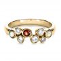 14k Yellow Gold 14k Yellow Gold Custom Diamond And Opal Ring - Flat View -  1157 - Thumbnail