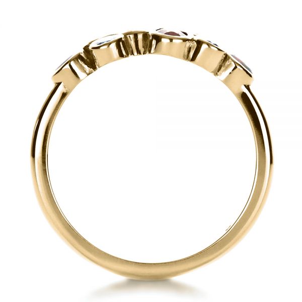 14k Yellow Gold 14k Yellow Gold Custom Diamond And Opal Ring - Front View - 1157