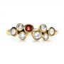 14k Yellow Gold 14k Yellow Gold Custom Diamond And Opal Ring - Top View -  1157 - Thumbnail