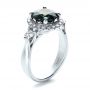 14k White Gold 14k White Gold Custom Emerald And Diamond Fashion Ring - Three-Quarter View -  1391 - Thumbnail