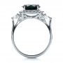 14k White Gold 14k White Gold Custom Emerald And Diamond Fashion Ring - Front View -  1391 - Thumbnail
