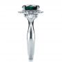 14k White Gold 14k White Gold Custom Emerald And Diamond Fashion Ring - Side View -  1391 - Thumbnail