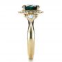 14k Yellow Gold Custom Emerald And Diamond Fashion Ring - Side View -  1391 - Thumbnail