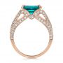 14k Rose Gold 14k Rose Gold Custom Emerald And Diamond Ring - Front View -  100653 - Thumbnail