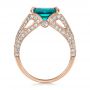 14k Rose Gold 14k Rose Gold Custom Emerald And Diamond Ring - Front View -  100653 - Thumbnail