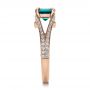 14k Rose Gold 14k Rose Gold Custom Emerald And Diamond Ring - Side View -  100653 - Thumbnail