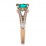 14k Rose Gold 14k Rose Gold Custom Emerald And Diamond Ring - Side View -  1201 - Thumbnail