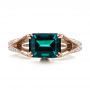 14k Rose Gold 14k Rose Gold Custom Emerald And Diamond Ring - Top View -  100653 - Thumbnail