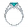  Platinum Platinum Custom Emerald And Diamond Ring - Front View -  100653 - Thumbnail