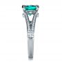  Platinum Platinum Custom Emerald And Diamond Ring - Side View -  1201 - Thumbnail