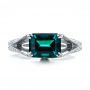  Platinum Platinum Custom Emerald And Diamond Ring - Top View -  100653 - Thumbnail