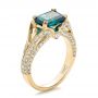 18k Yellow Gold 18k Yellow Gold Custom Emerald And Diamond Ring - Three-Quarter View -  100653 - Thumbnail