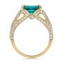18k Yellow Gold 18k Yellow Gold Custom Emerald And Diamond Ring - Front View -  100653 - Thumbnail