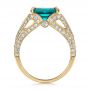 14k Yellow Gold 14k Yellow Gold Custom Emerald And Diamond Ring - Front View -  100653 - Thumbnail