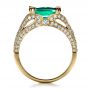 18k Yellow Gold 18k Yellow Gold Custom Emerald And Diamond Ring - Front View -  1201 - Thumbnail