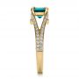 14k Yellow Gold 14k Yellow Gold Custom Emerald And Diamond Ring - Side View -  100653 - Thumbnail