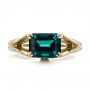 18k Yellow Gold 18k Yellow Gold Custom Emerald And Diamond Ring - Top View -  100653 - Thumbnail
