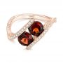18k Rose Gold 18k Rose Gold Custom Garnet And Diamond Fashion Ring - Flat View -  103156 - Thumbnail