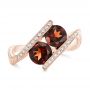 18k Rose Gold 18k Rose Gold Custom Garnet And Diamond Fashion Ring - Top View -  103156 - Thumbnail