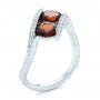 14k White Gold Custom Garnet And Diamond Fashion Ring - Three-Quarter View -  103156 - Thumbnail