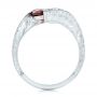 14k White Gold Custom Garnet And Diamond Fashion Ring - Front View -  103156 - Thumbnail