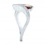 14k White Gold Custom Garnet And Diamond Fashion Ring - Side View -  103156 - Thumbnail